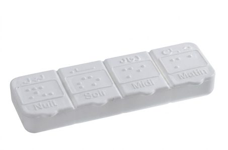 4-cavity plastic pill container